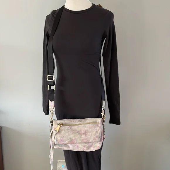 Aimee Kestenberg Sunrise Opal Metallic Leather Crossbody Purse